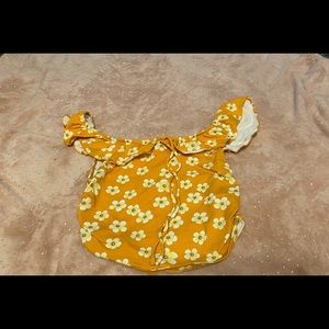 Orange flowery crop top